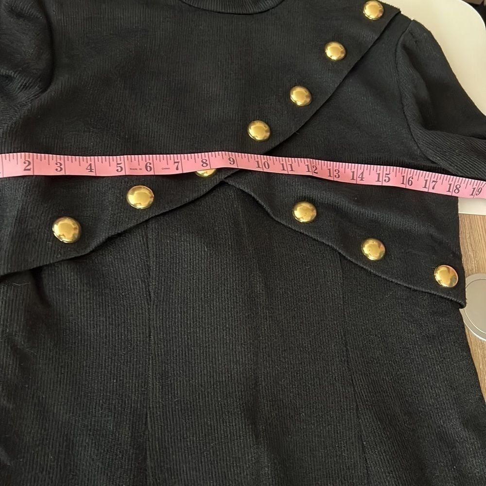 Vintage ILGWU label knit dress black made in USA size 8 - Picture 5 of 12